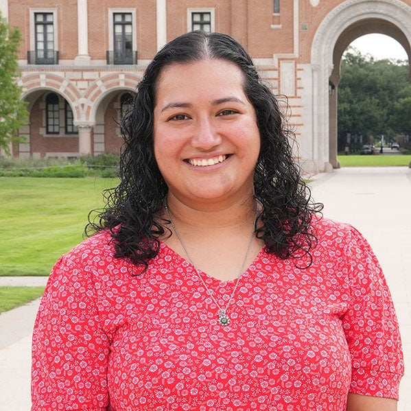 Marina Chavez standing in the Academic Quad
